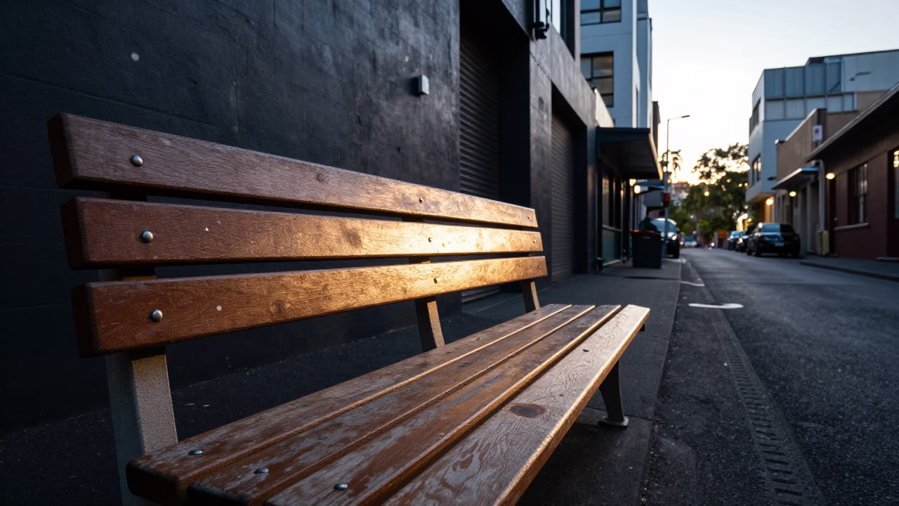 Melbourne Laneway Evening Light on Latch and Sun Stripe in in Melbourne, Victoria, Australia