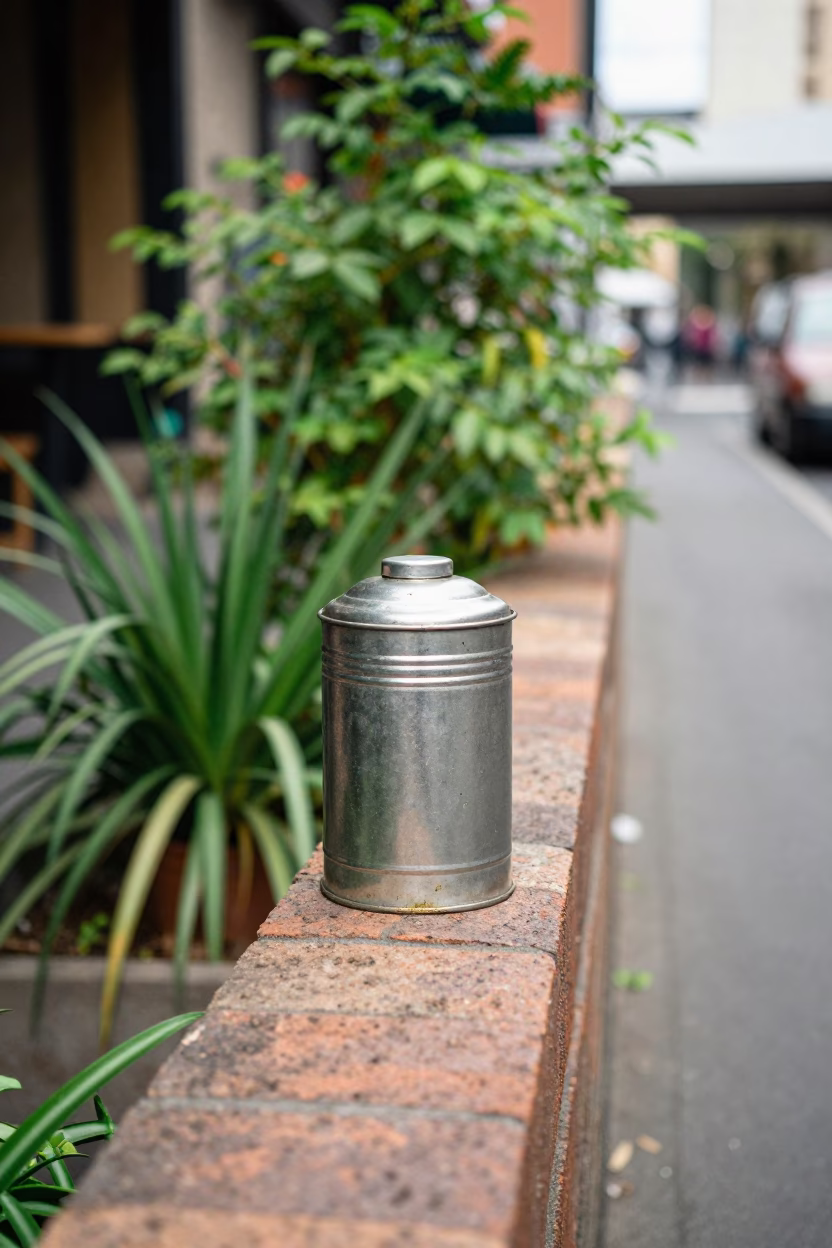 Melbourne Laneway Noon Light with Tiffin Tin and Garden Shears in in Melbourne, Victoria, Australia