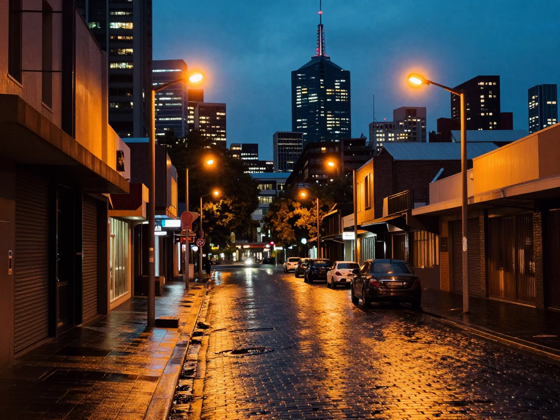 Melbourne Laneway Street Photography at Dusk with Neon Reflections and Urban Life in in Melbourne, Victoria, Australia