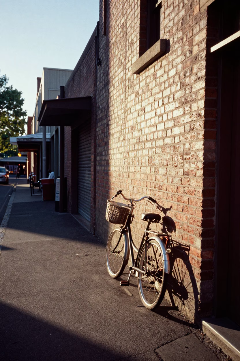 Melbourne Laneways Late Afternoon Light Vintage 1970s Street Scene in in Melbourne, Victoria, Australia
