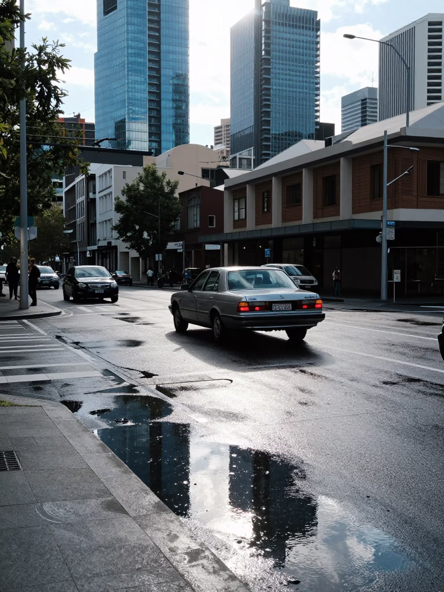 Melbourne Midmorning Light at Bright Midmorning Light in in Melbourne, Victoria, Australia