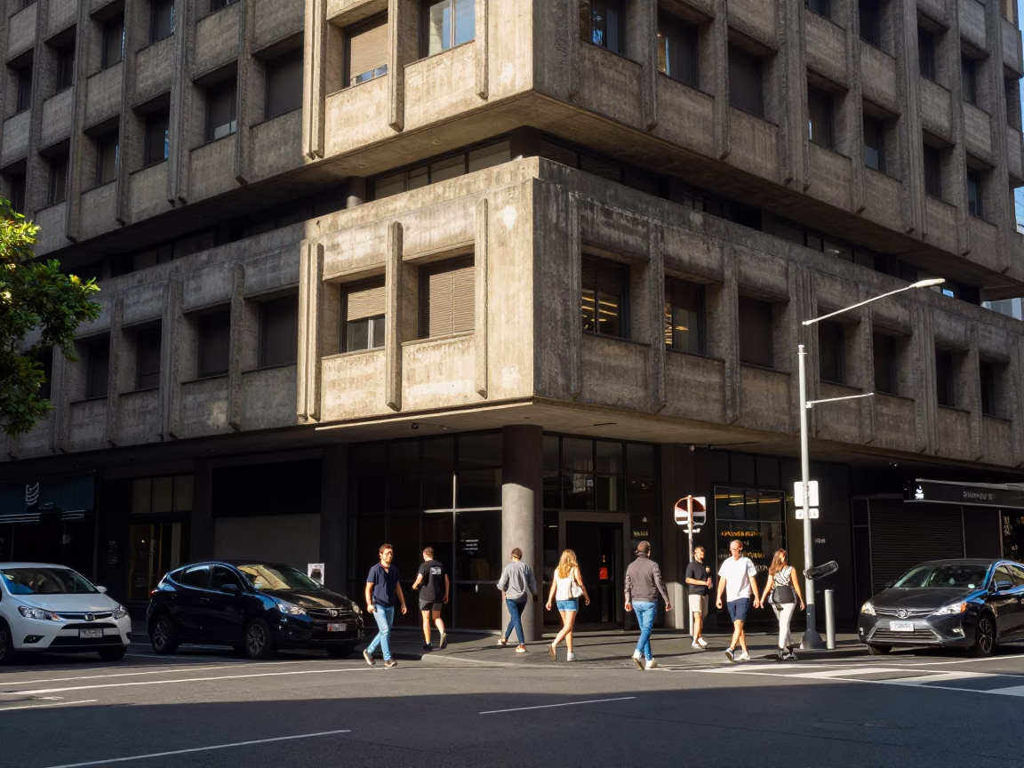 Melbourne Street Scene at Clear Late-afternoon Light in in Melbourne, Victoria, Australia