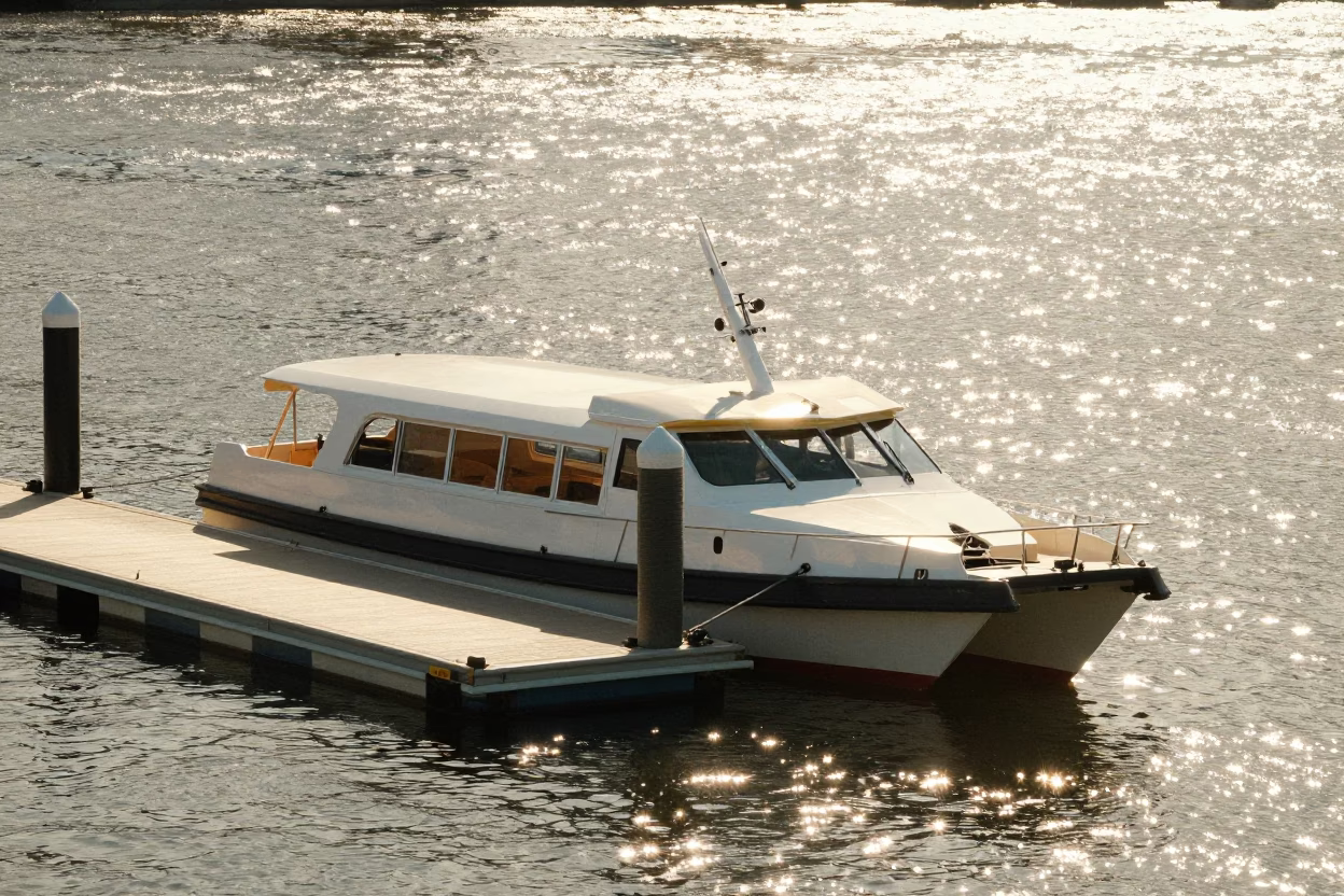 Melbourne Water Taxi at The Flat Glare Of Noon Light in in Melbourne, Victoria, Australia