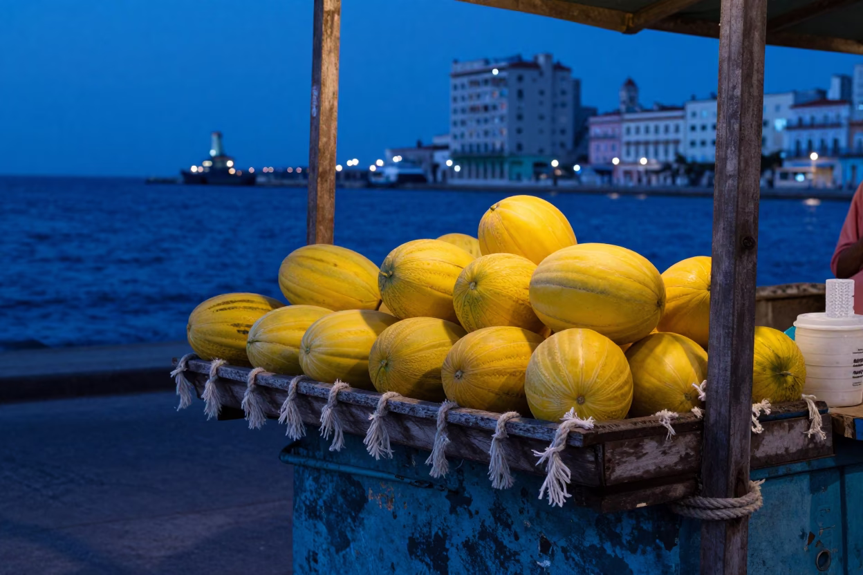 Melon Stall in Havana in in Havana, Cuba