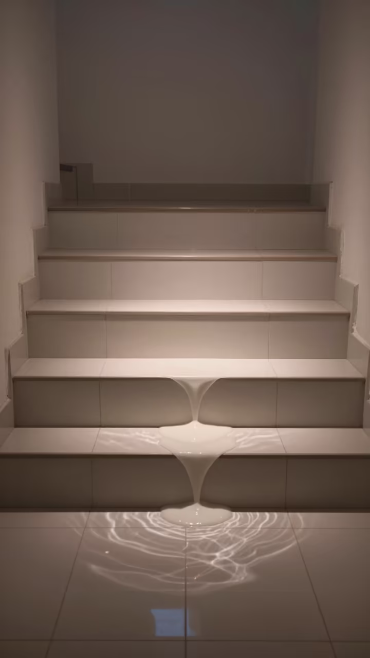 Melting Stair Hall Caustic Patterns Midnight in inside a tiled stair hall in Karaman