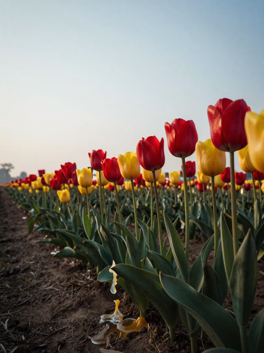 Melting Tulips in Bangladesh Dawn Light in in Bangladesh