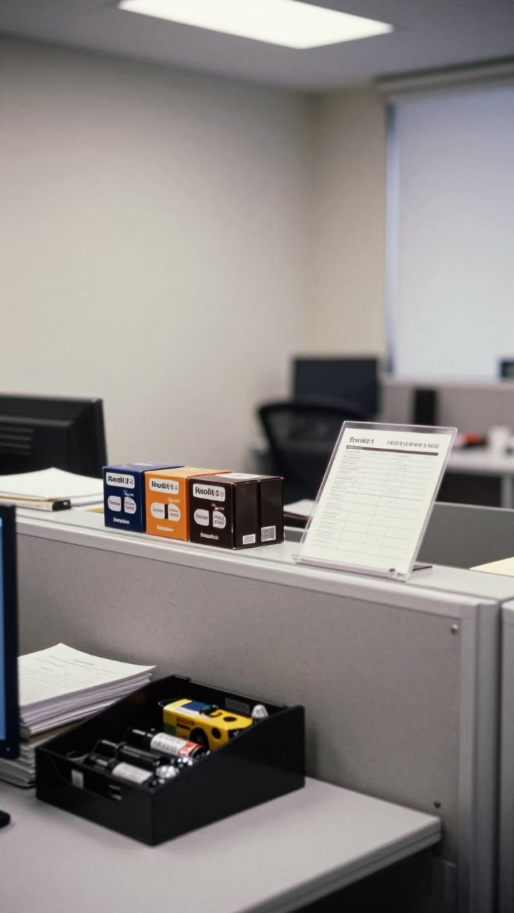 Memphis Office Copy Room Early Morning Light in inside an open-plan office bay in Memphis