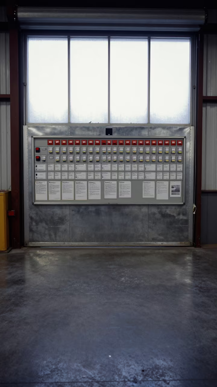 Memphis Winter Yard Magnet Board in Chilled Bay in inside a chilled distribution bay in Memphis