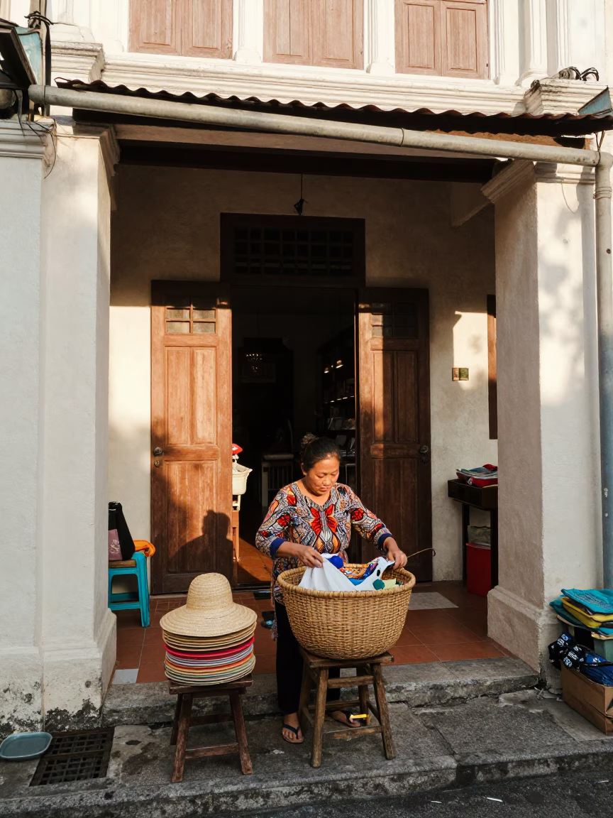 Mending Basket in George Town in in George Town, Malaysia