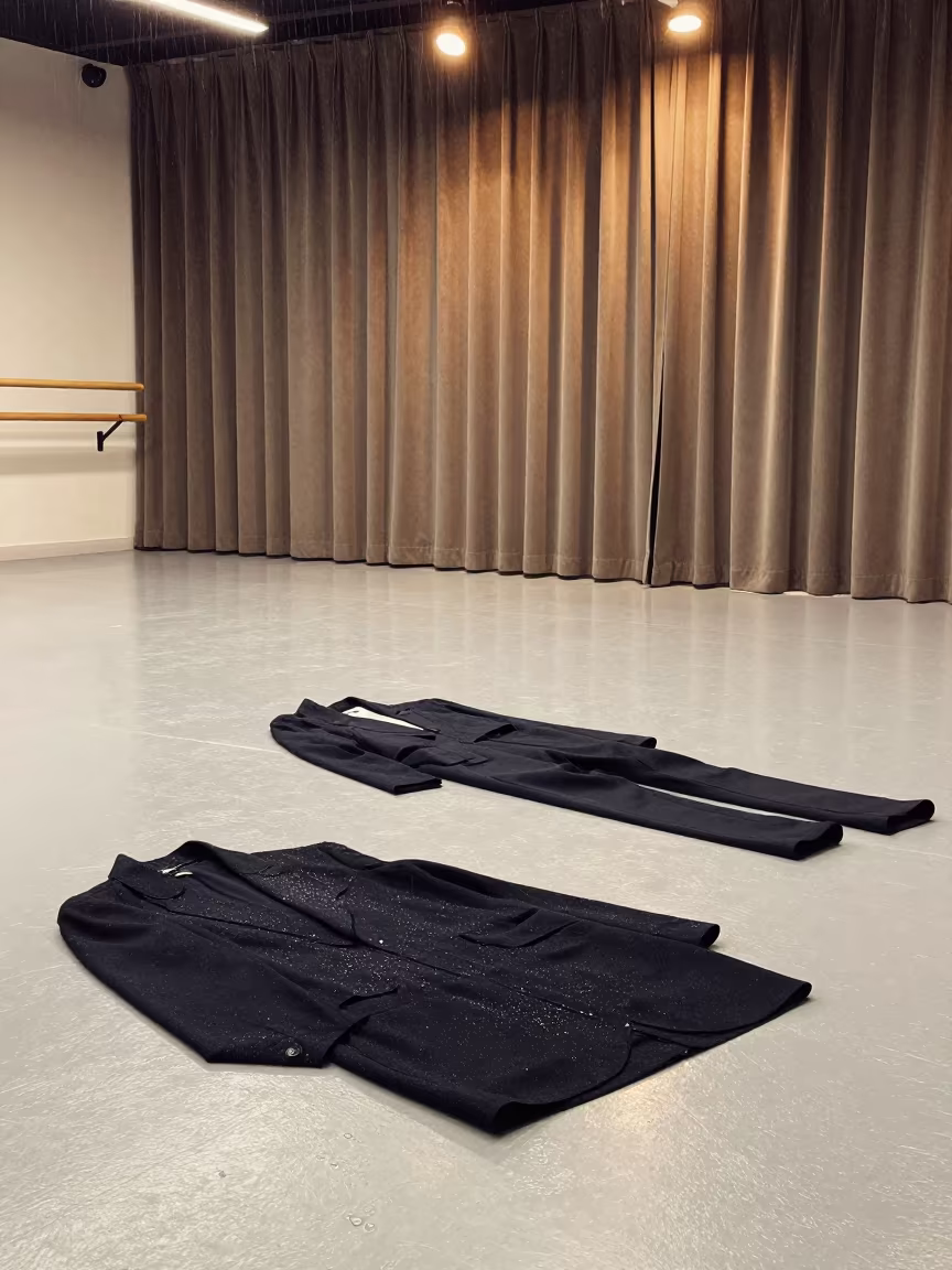 Menswear Rail Under Golden Hour Runway Lights in under runway rehearsal lights near Southend-on-Sea