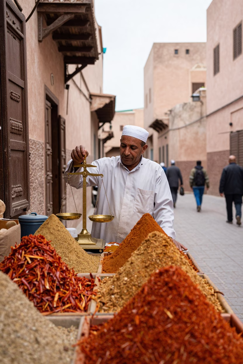 Merchant Transaction in Marrakech in in Marrakech, Morocco
