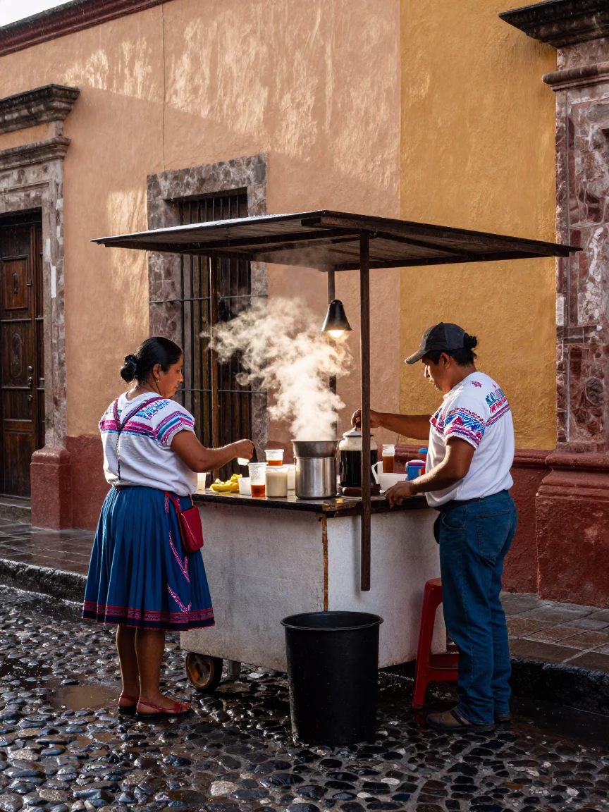 Merida Coffee Stall at First Light in in Merida, Mexico