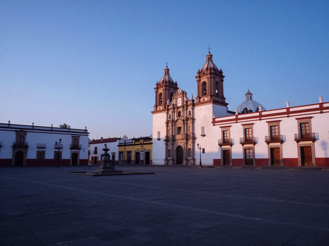 Merida Dawn Light at First Light Of Dawn in in Merida, Mexico