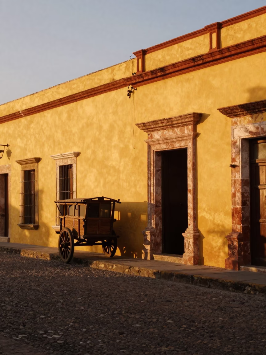 Merida Mexico 1950s Honeyed Evening Light Colonial Architecture and Street Scene in in Merida, Mexico