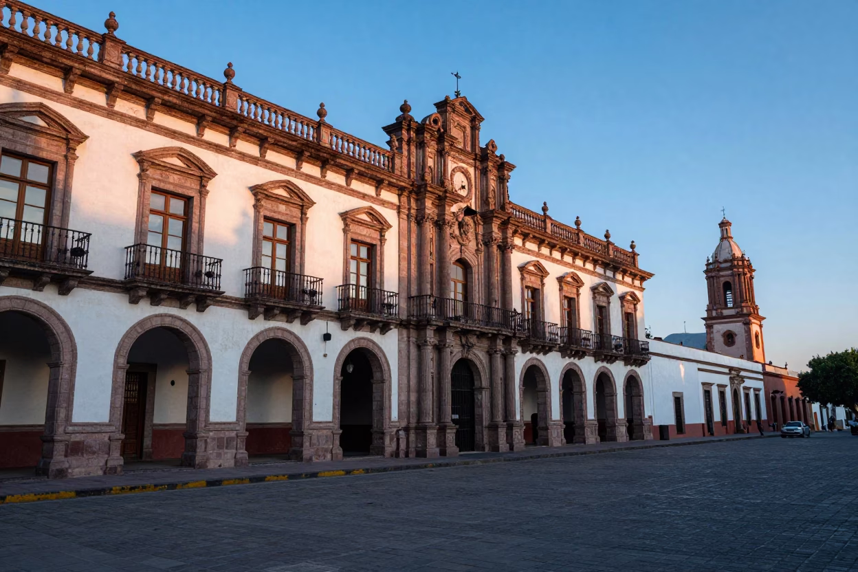 Merida Mexico Before Sunrise Colonial Architecture And Quiet Street Life in in Merida, Mexico