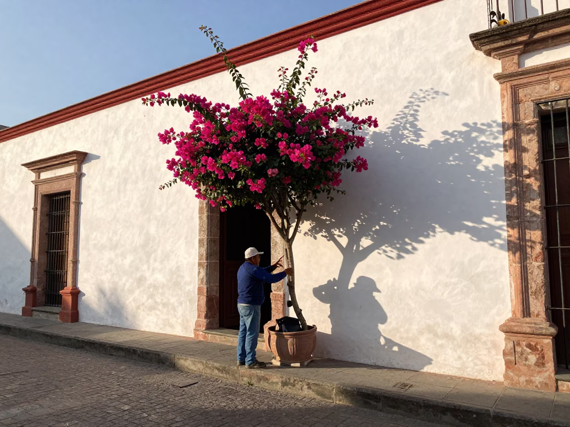 Merida Street Scene at The Late Morning Light in in Merida, Mexico