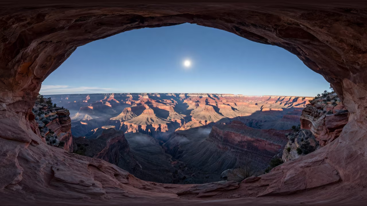 Mesa Moonlit Shadow Over Canyon Floor in near Tucson