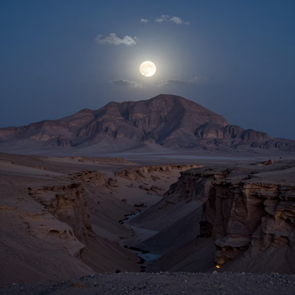 Mesa Shadow Across Jeddah Canyon at Predawn in near Jeddah