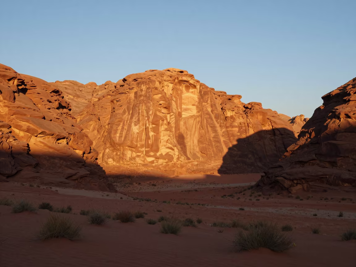 Mesa Shadow Golden Hour Jordan Canyon in in Jordan