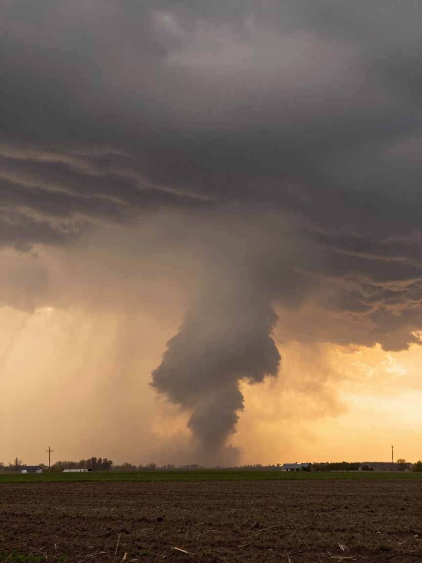 Mesocyclone Twister Base Storm Belgrade Plain in across a storm-bright plain near Belgrade