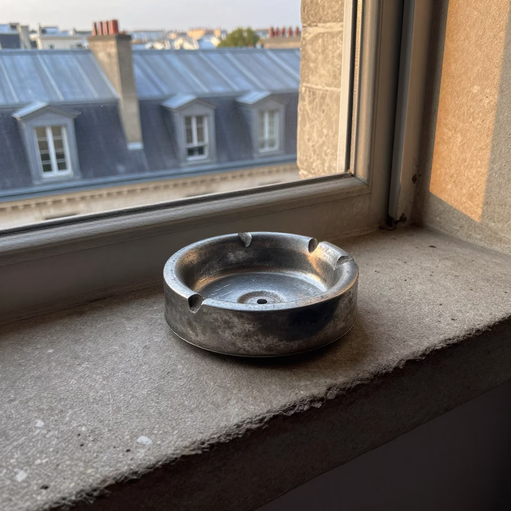 Metal Ashtray in Paris in in Paris, France