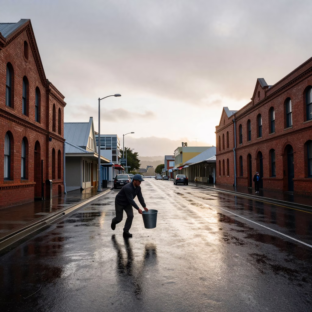 Metal Bucket in Hobart in in Hobart, Tasmania, Australia