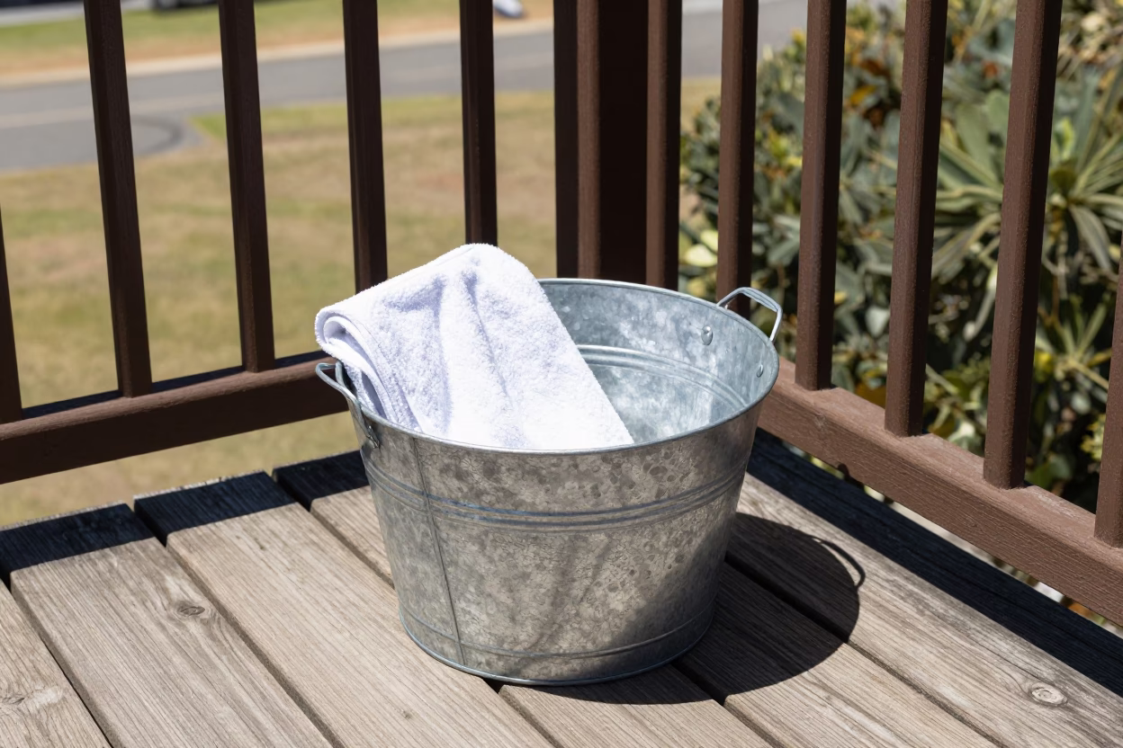 Metal Bucket in Perth in in Perth, Western Australia, Australia