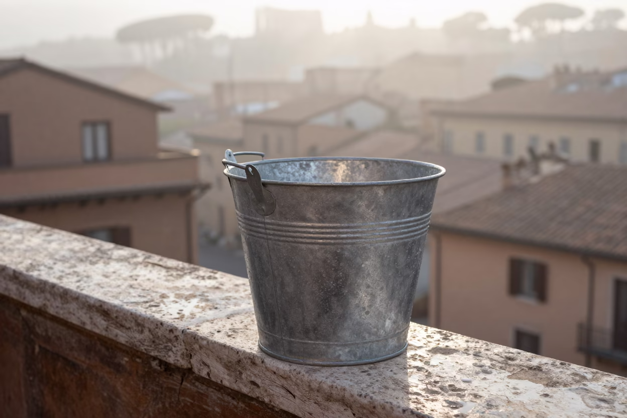Metal Bucket in Rome in in Rome, Italy