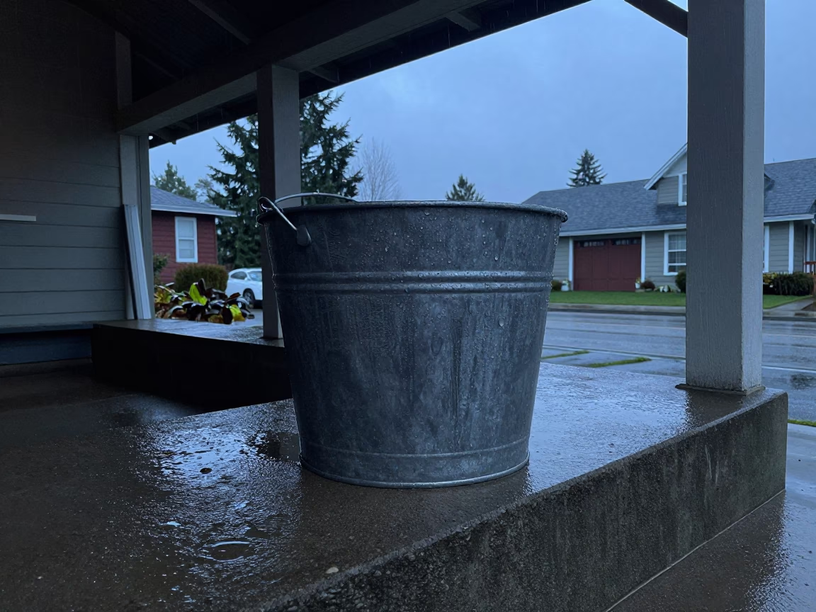 Metal Bucket in Vancouver in in Vancouver, Canada