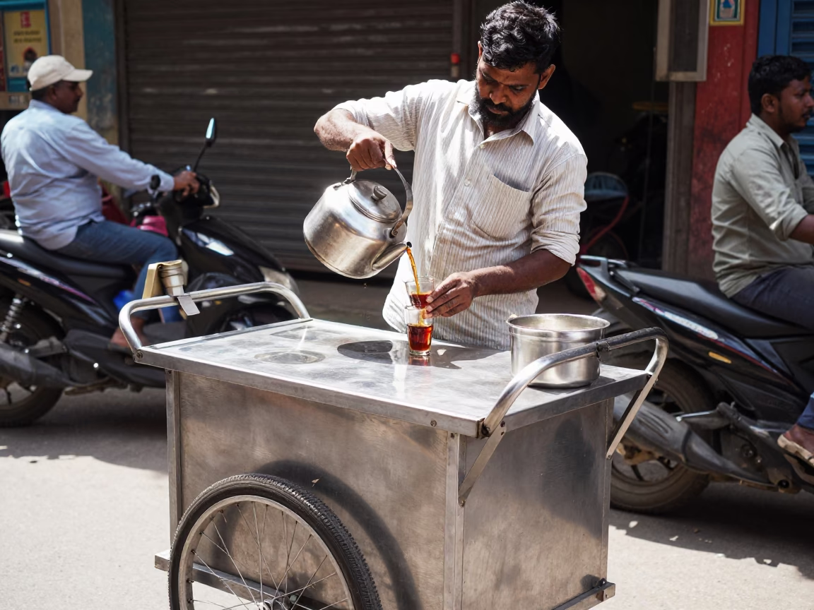 Metal Cart at Flat Noon Light in Chennai in in Chennai, India