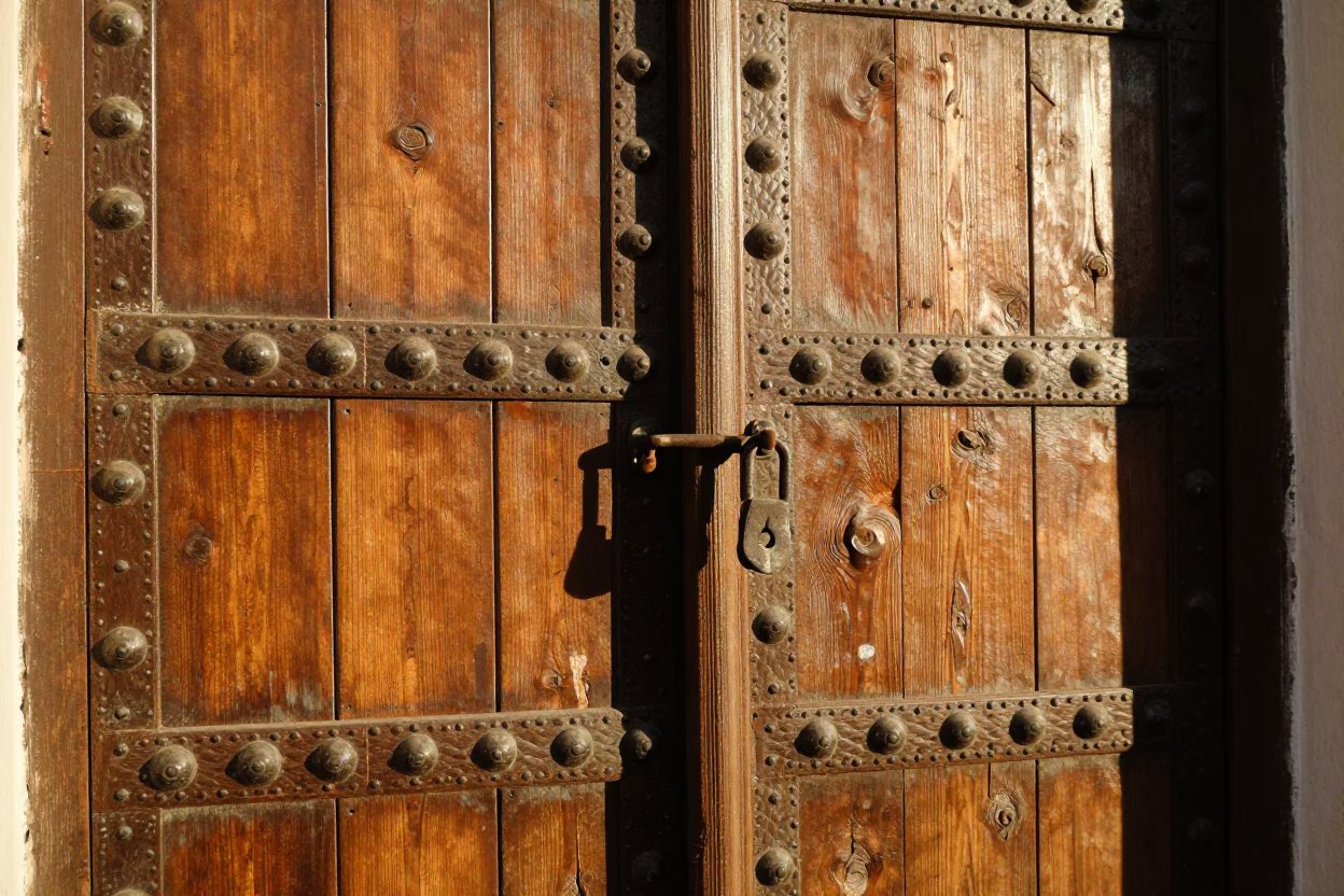 Metal Details in Tunis at Late Afternoon Light in in Tunis, Tunisia