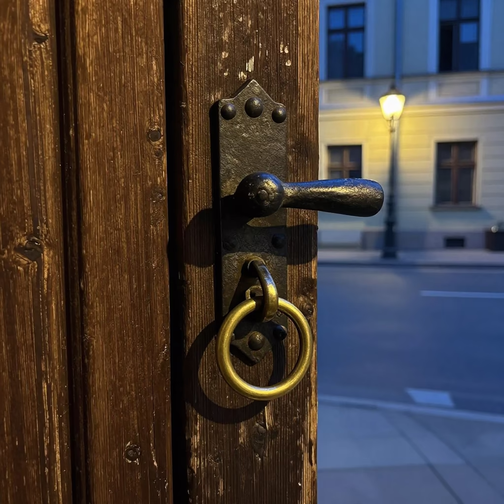 Metal Door Handle in Krakow in in Krakow, Poland