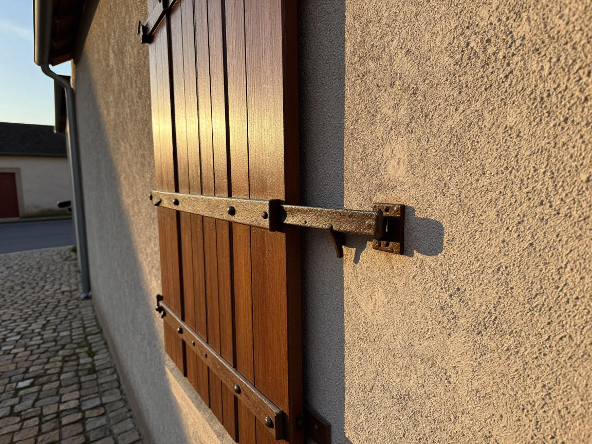 Metal Latch in Nice at As First Light Reaches The Scene in in Nice, France