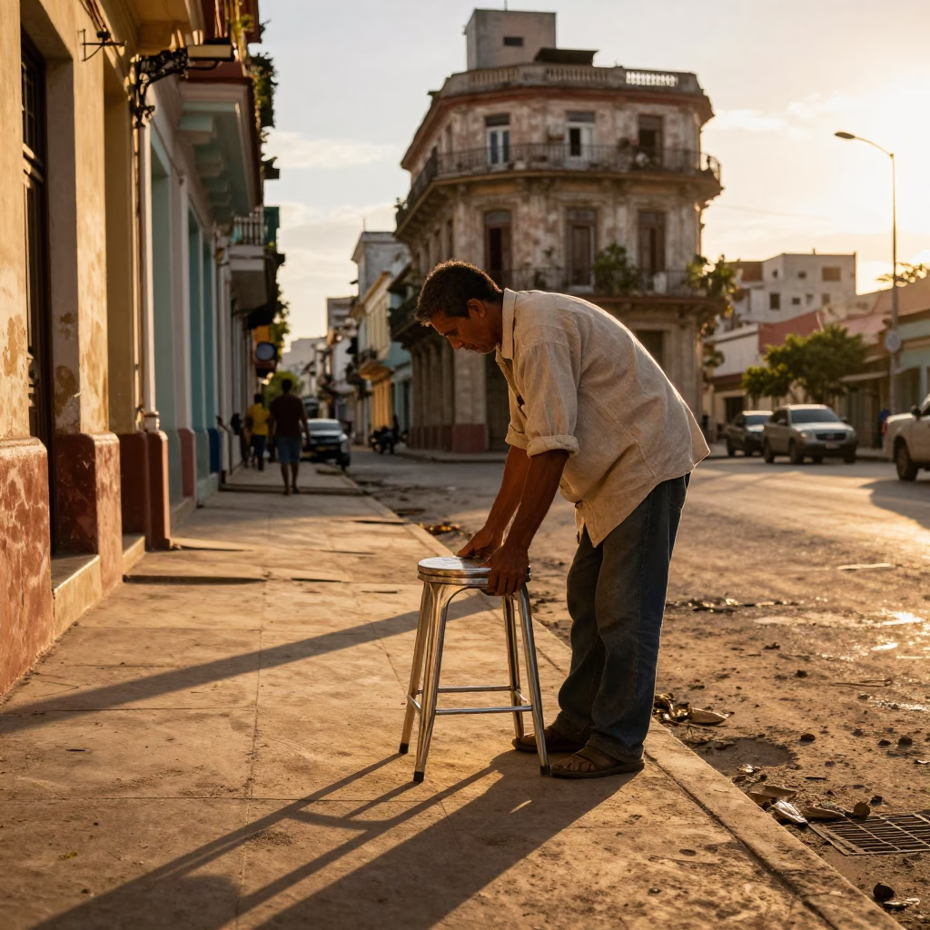 Metal Stool in Havana in in Havana, Cuba