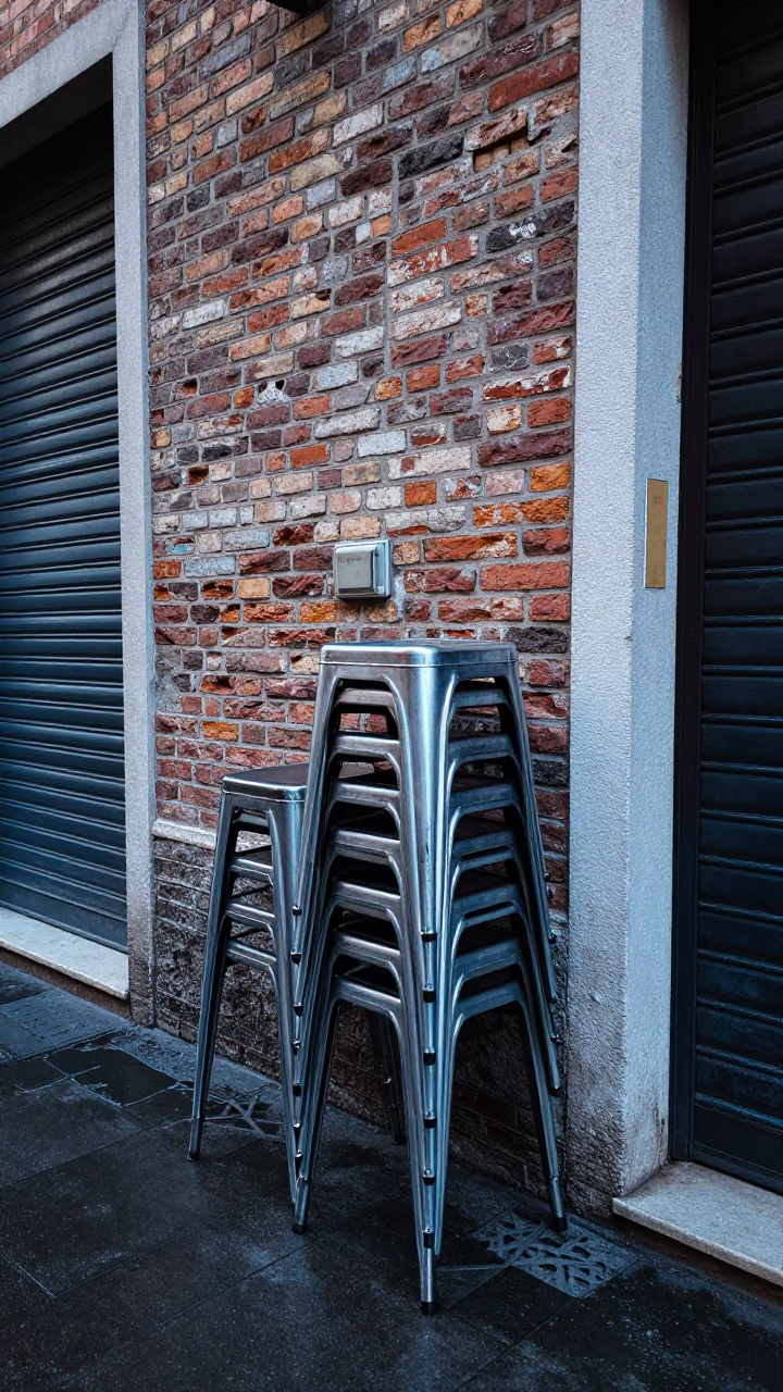Metal Stools in Milan in in Milan, Italy