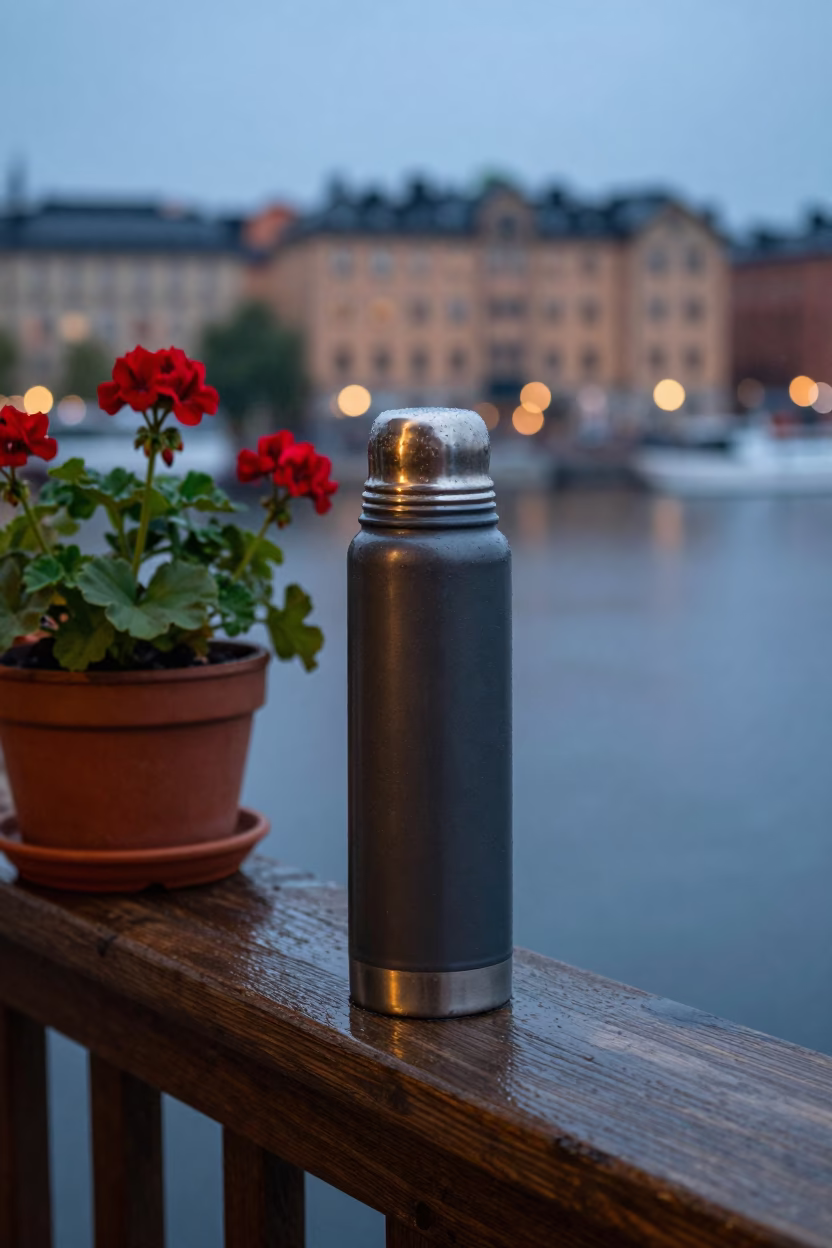 Metal Thermos in Stockholm in in Stockholm, Sweden