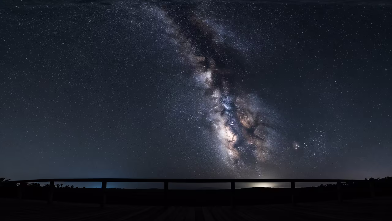 Meteor Streaks Past Milky Way Core Amazonas in beneath a dark-sky overlook in Amazonas