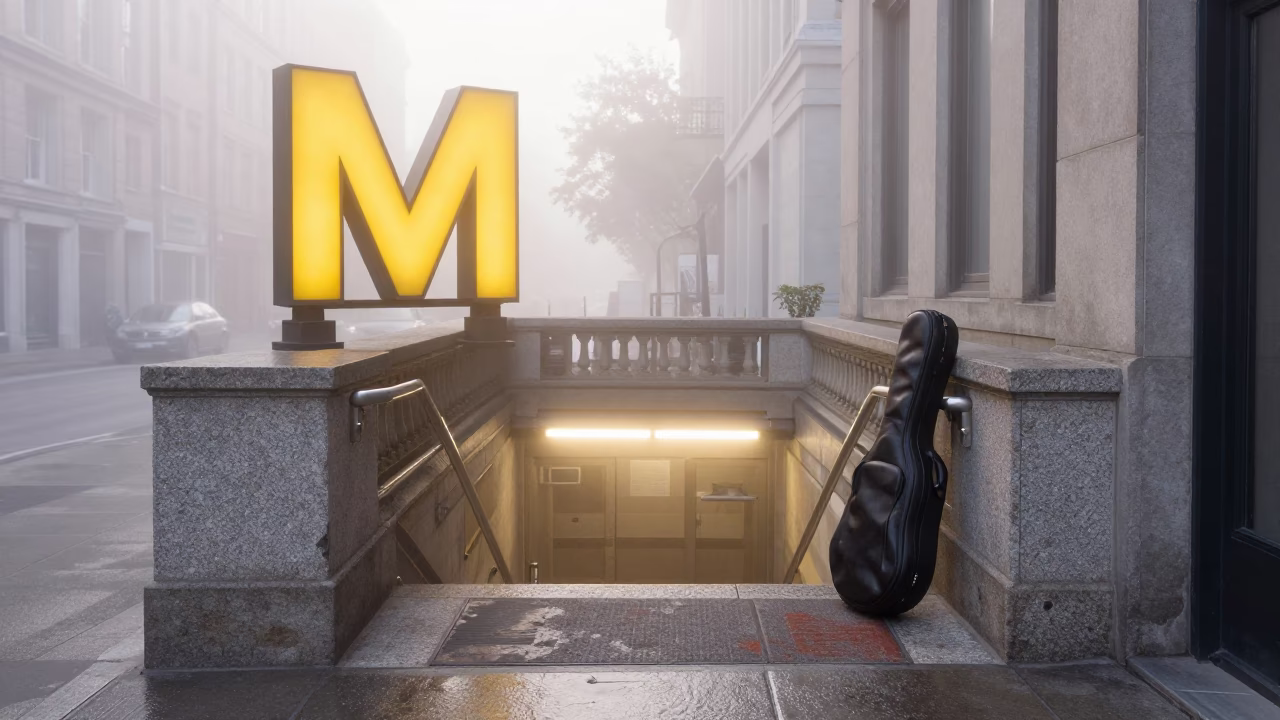 Metro Entrance in Montreal in in Montreal, Quebec, Canada