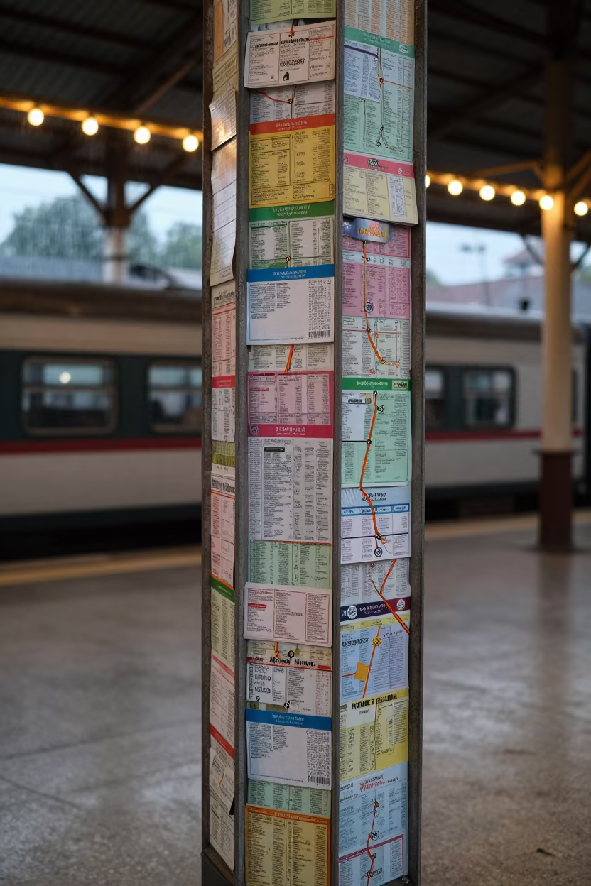 Metro Map Kaleidoscope in Battambang Terminal in inside a restored train terminal in Battambang