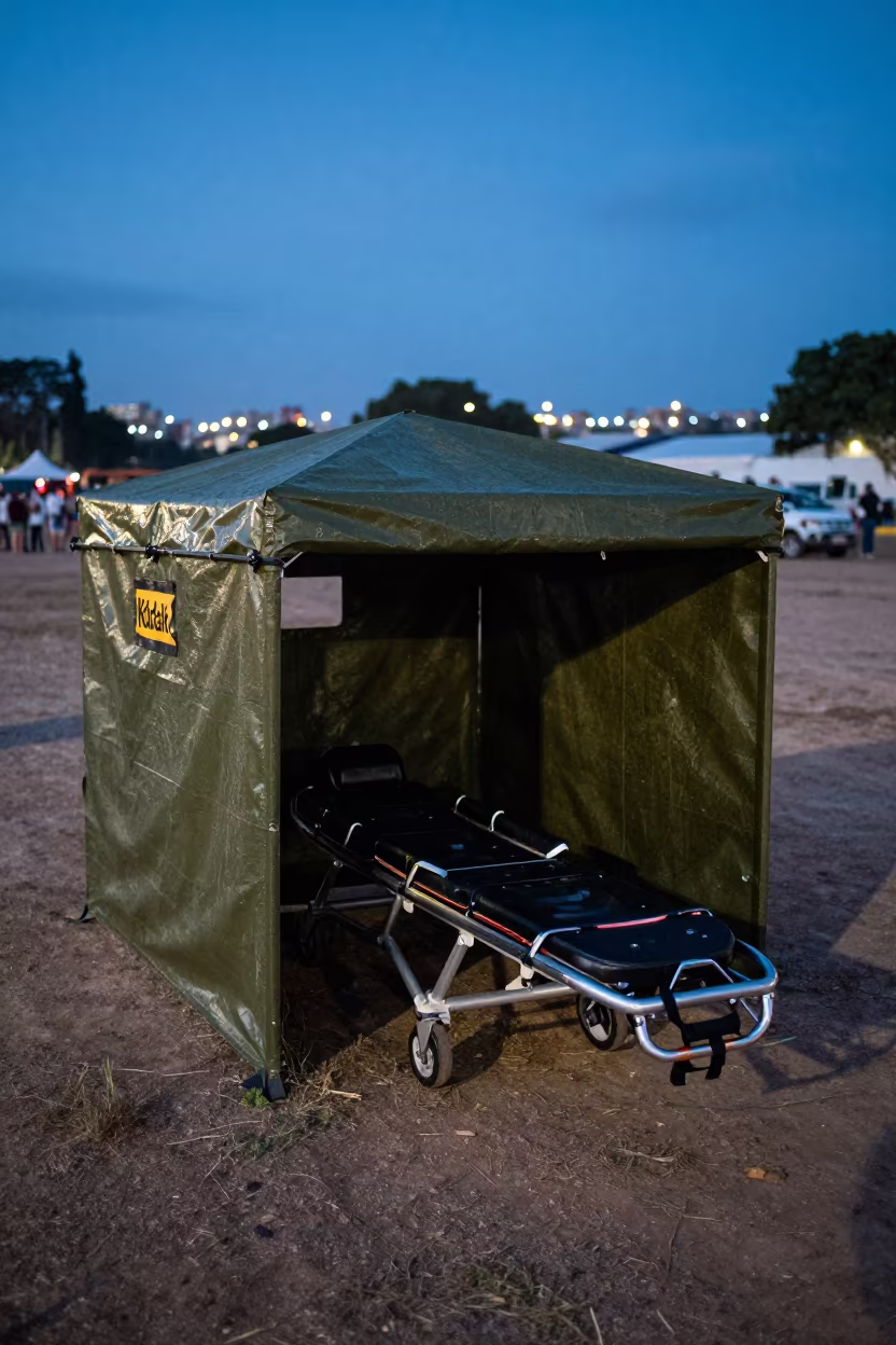 Mexican Parade Ground Stretcher Bay Twilight in on a parade ground in Mexico