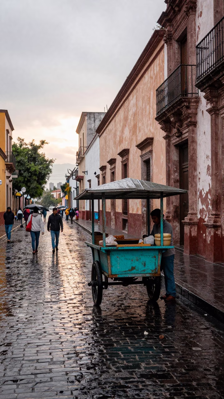 Mexico City Colonial Alley in in Mexico City, Mexico