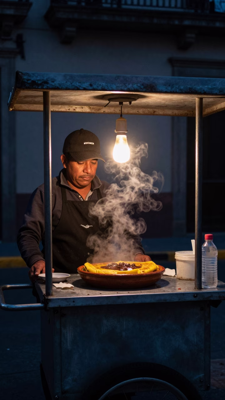 Mexico City De Tortilla at The Predawn Darkness Light in in Mexico City, Mexico