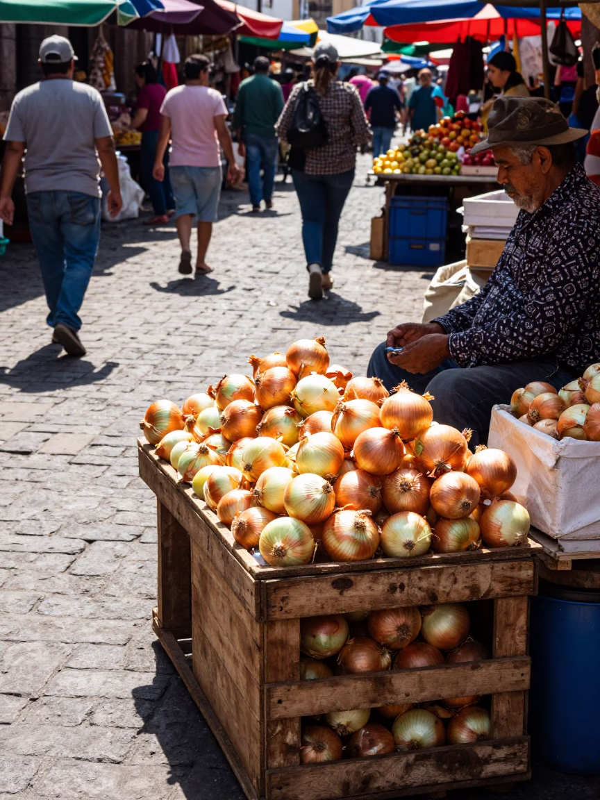 Mexico City Market Scene at Midday Light in in Mexico City, Mexico