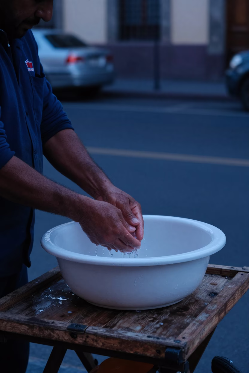 Mexico City Preparing Breakfast at Sunrise Light in in Mexico City, Mexico