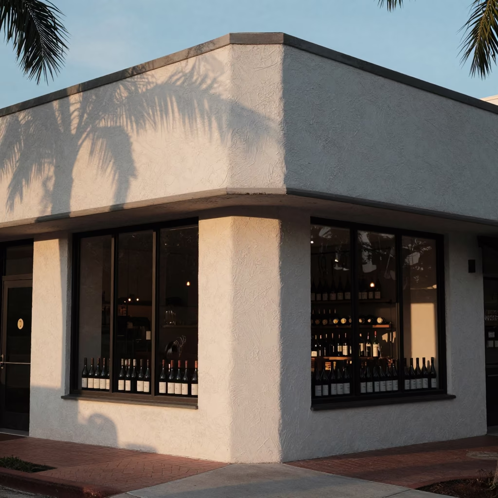 Miami Bottle Notes at As First Light Reaches The Scene in in Miami, Florida, United States