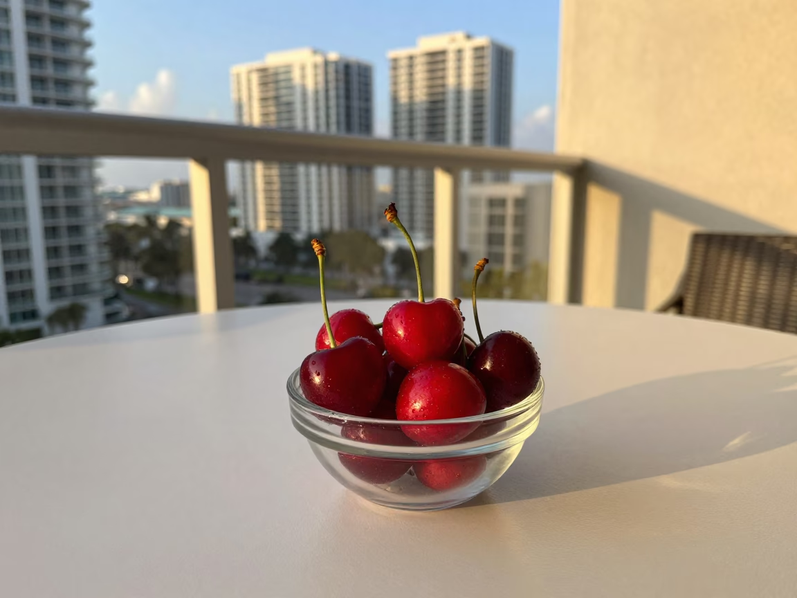 Miami Cherries at Golden Hour in in Miami, Florida, United States
