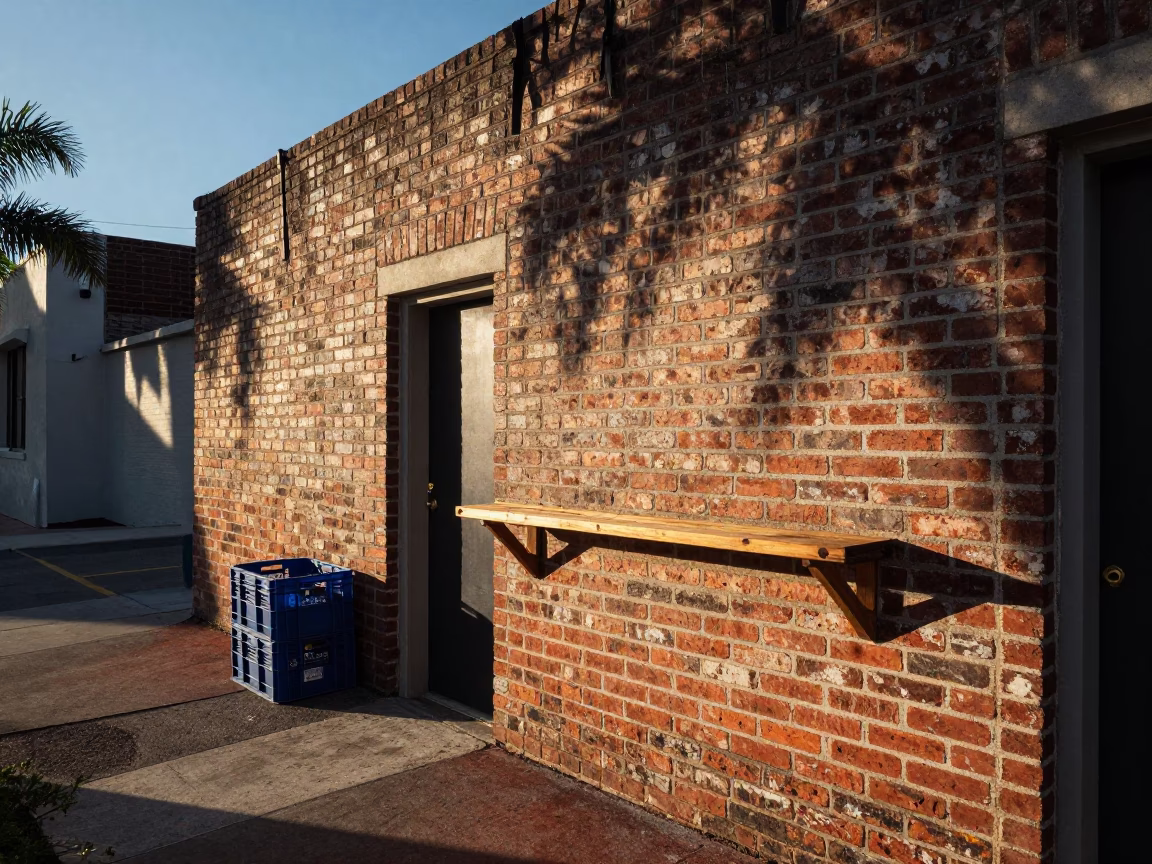 Miami Florida Late Afternoon Street Scene with Crate and Wall Shelf in in Miami, Florida, United States