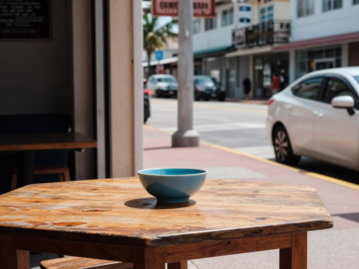 Miami Florida Noon Sunlight Candid Street Scene with Vintage Details and Local Atmosphere in in Miami, Florida, United States