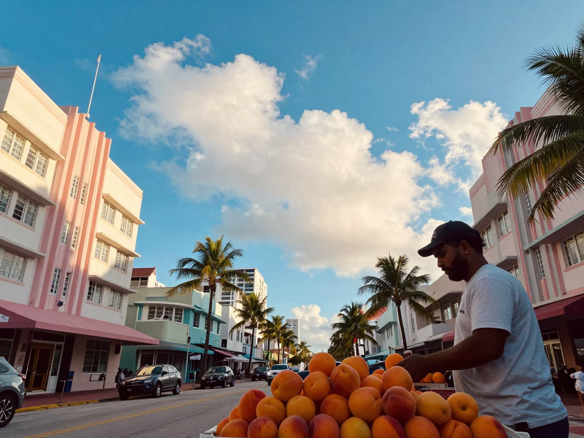 Miami Glory Clouds at As First Light Reaches The Scene in in Miami, Florida, United States