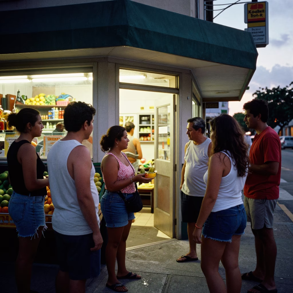 Miami Sharing Fruit at Evening Light in in Miami, Florida, United States